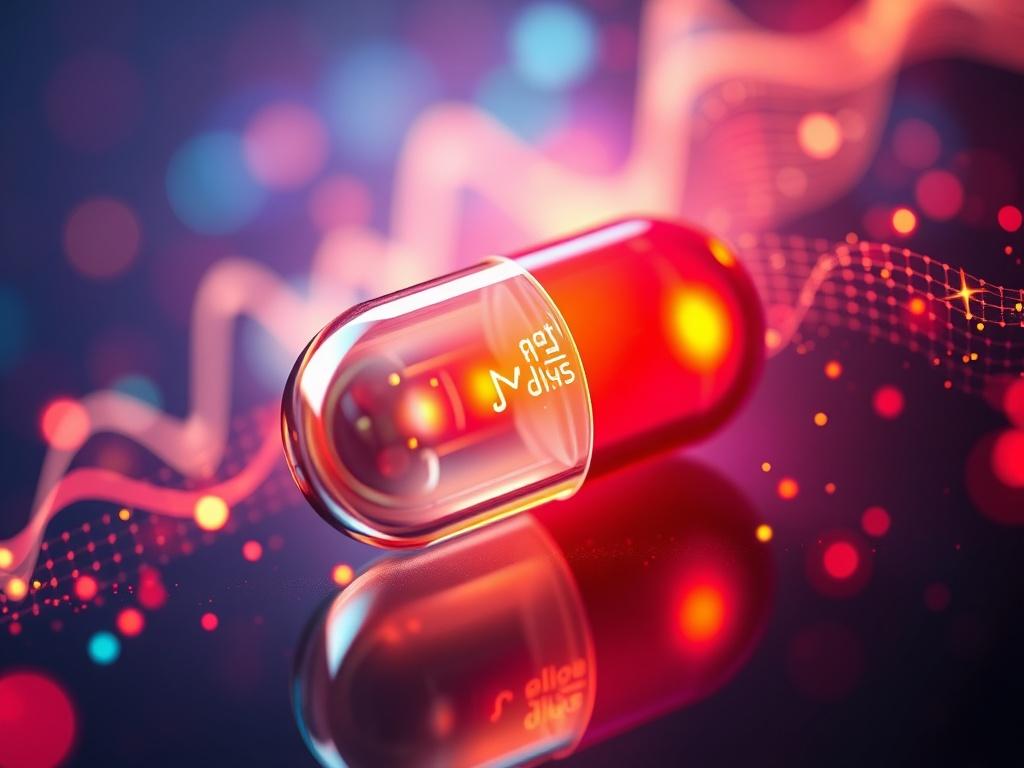 A close up shot of a digital capsule representing a