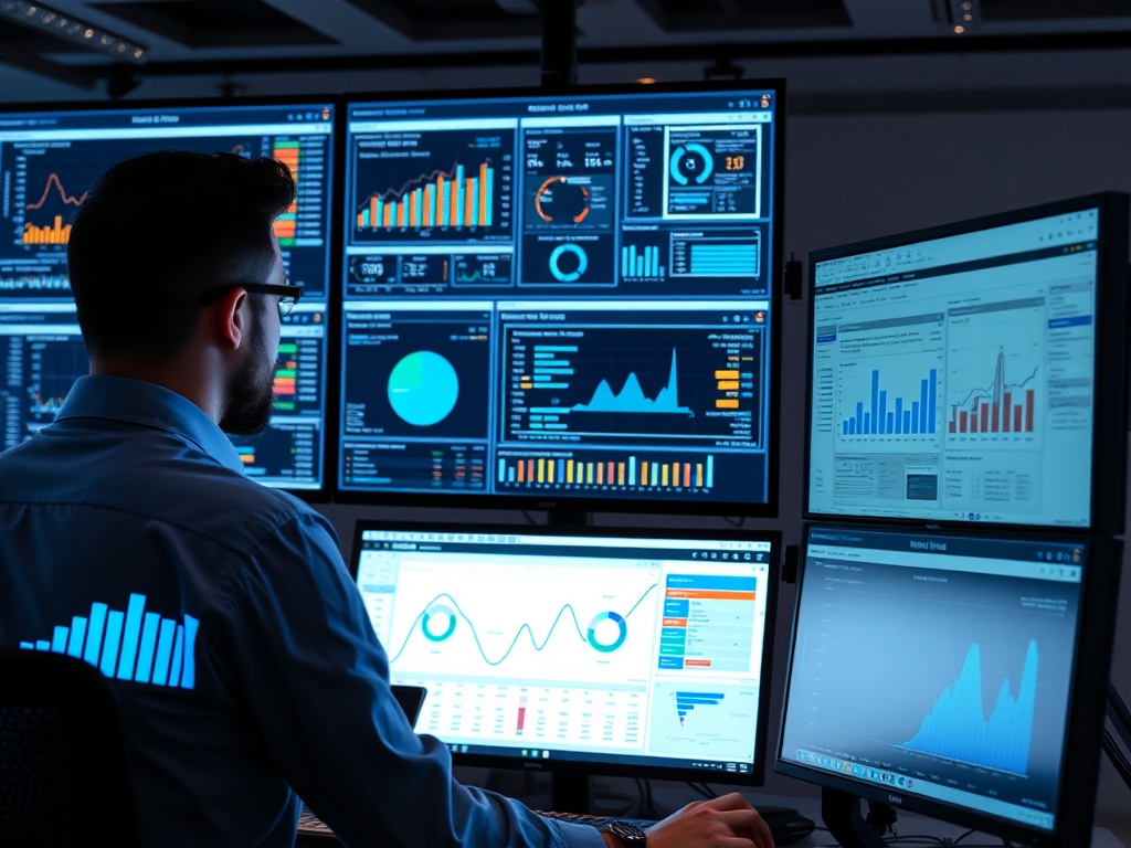 Professional at work with data analytics