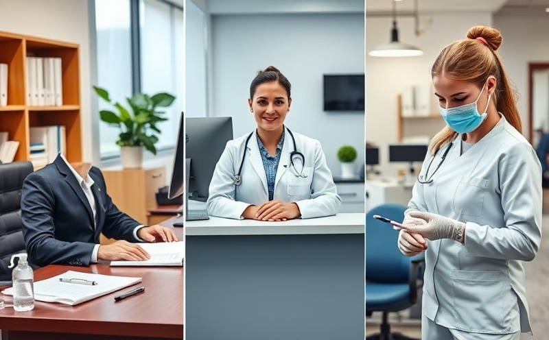 Diverse professional office workers in law, medical, and dental settings