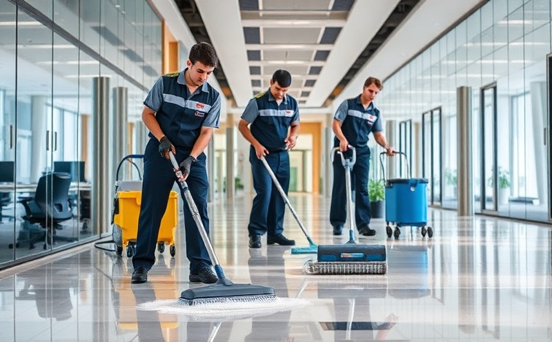 Professional commercial cleaning services with industrial equipment in office building
