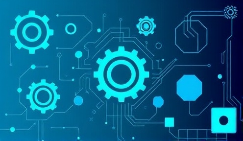 Modern tech shapes and geometric patterns