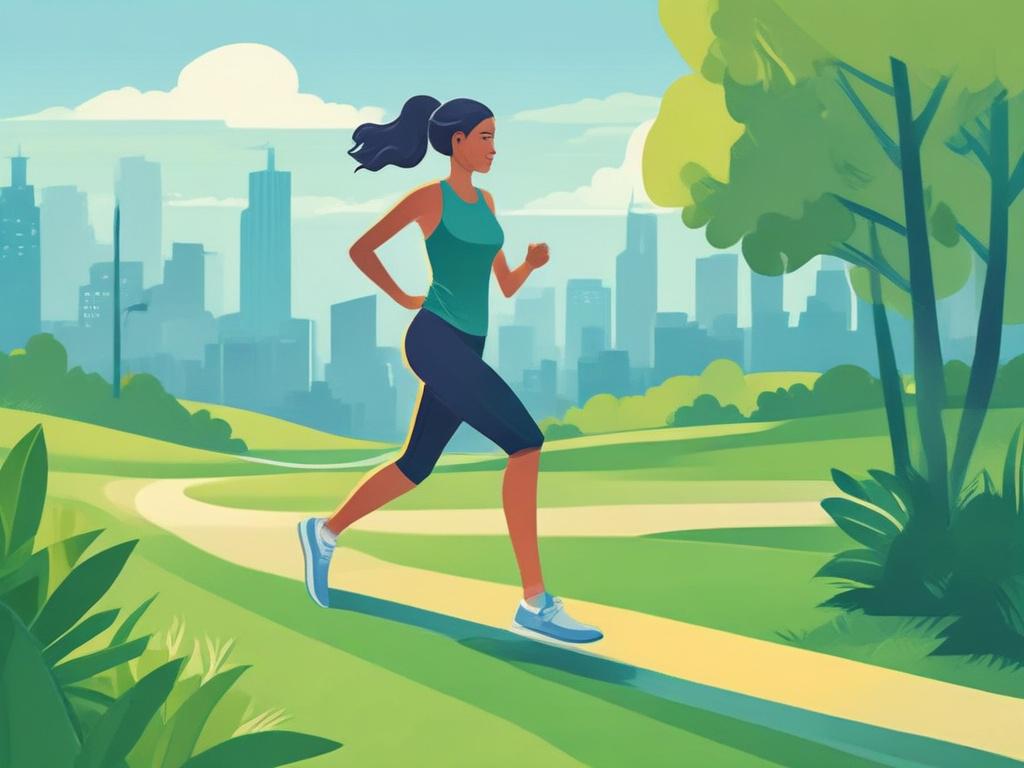 illustration of a person engaging in various physical activities such