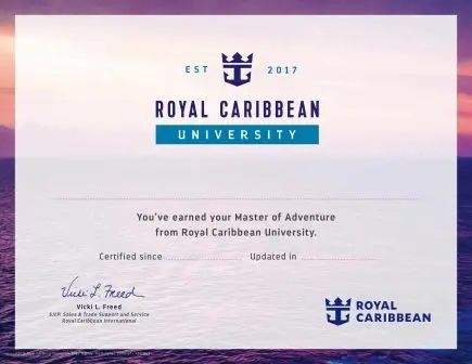master of adventures royal caribean certificate.webp