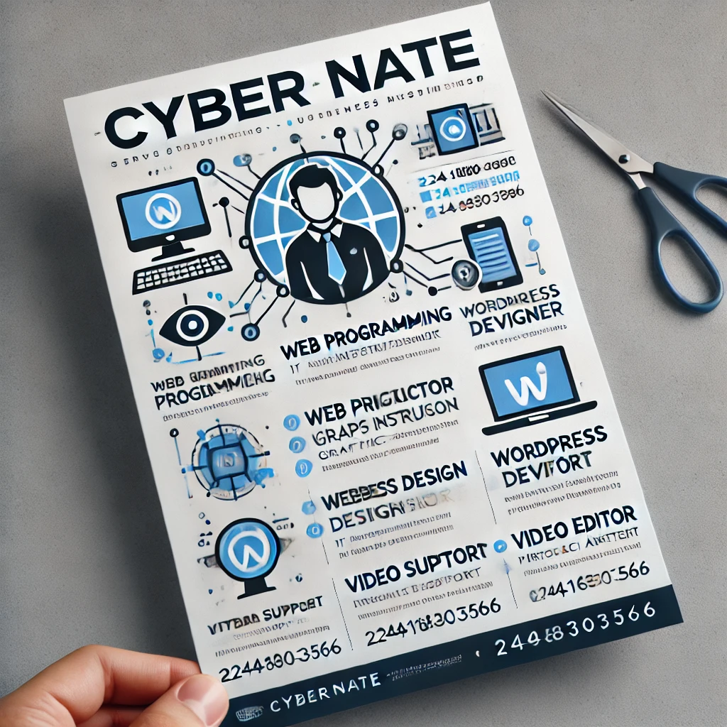 dall·e 2024-10-22 12.52.38 - a professional and minimalist business flyer for 'cyber nate' with a focus on simplicity and clarity. use clear, modern fonts and avoid any repetition.webp
