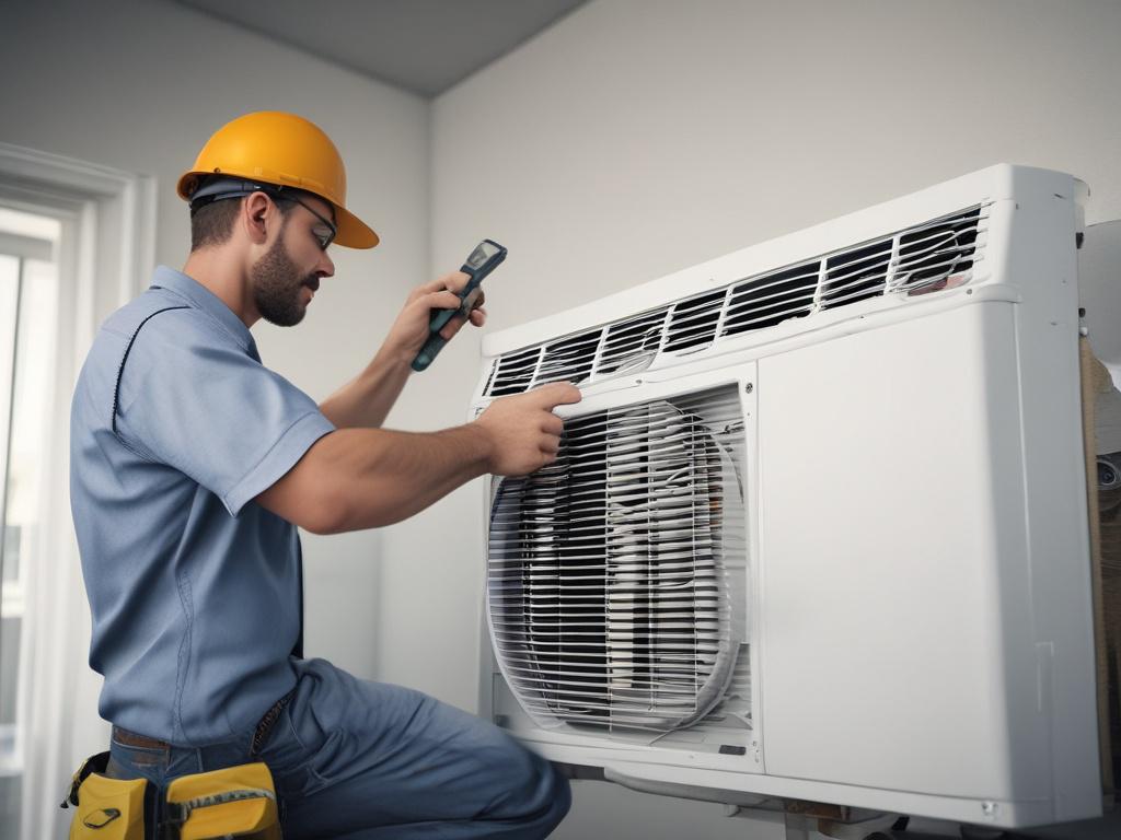 A hyper realistic close up shot of a professional HVAC