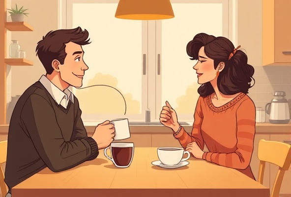 LES and DES having a genuine conversation over coffee
