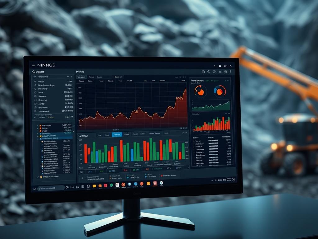 A hyper realistic close up shot of a mining simulation