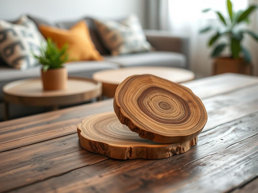 A realistic high resolution of a set of handmade wooden
