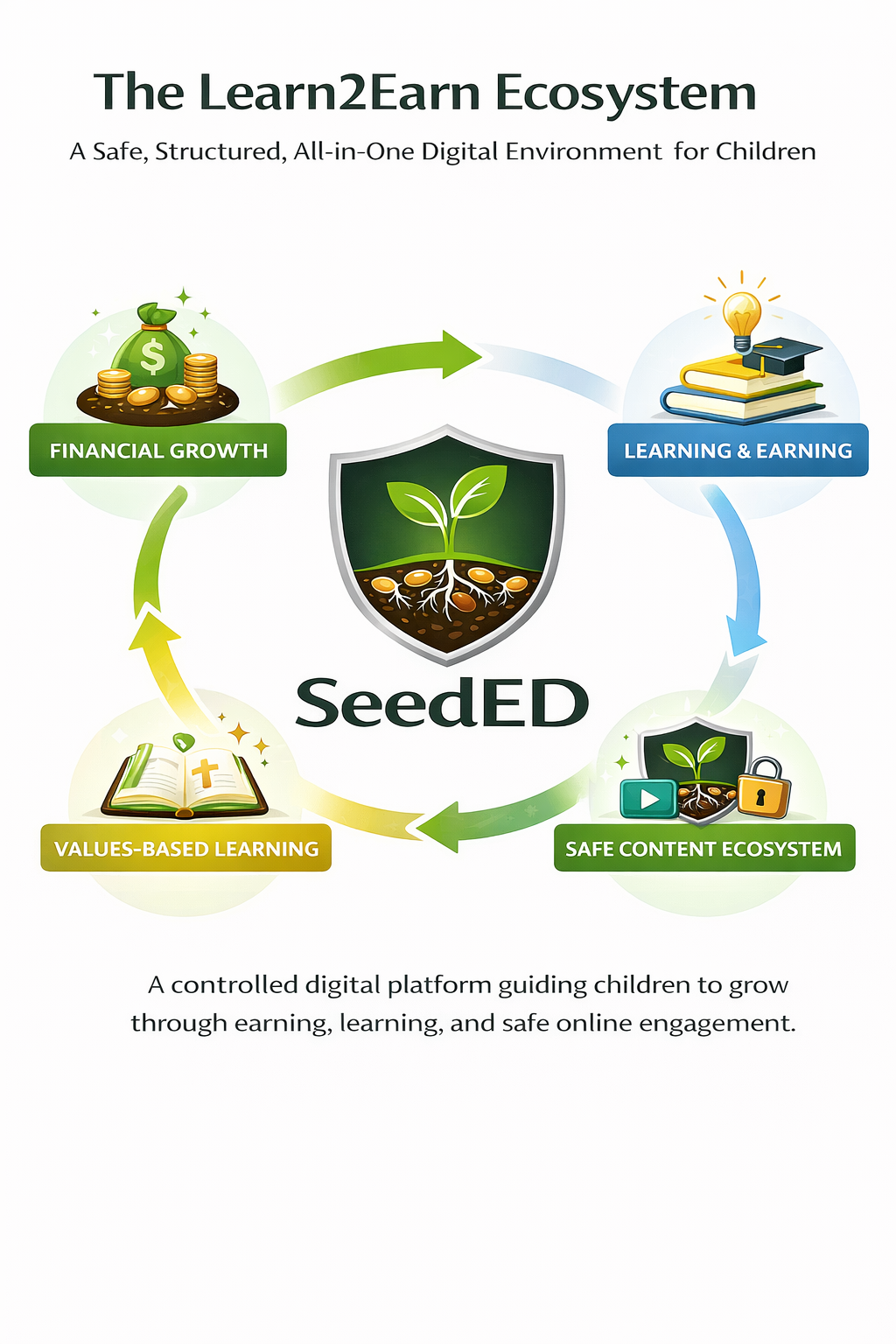 Learn2Earn login screen showing secure parent-controlled access