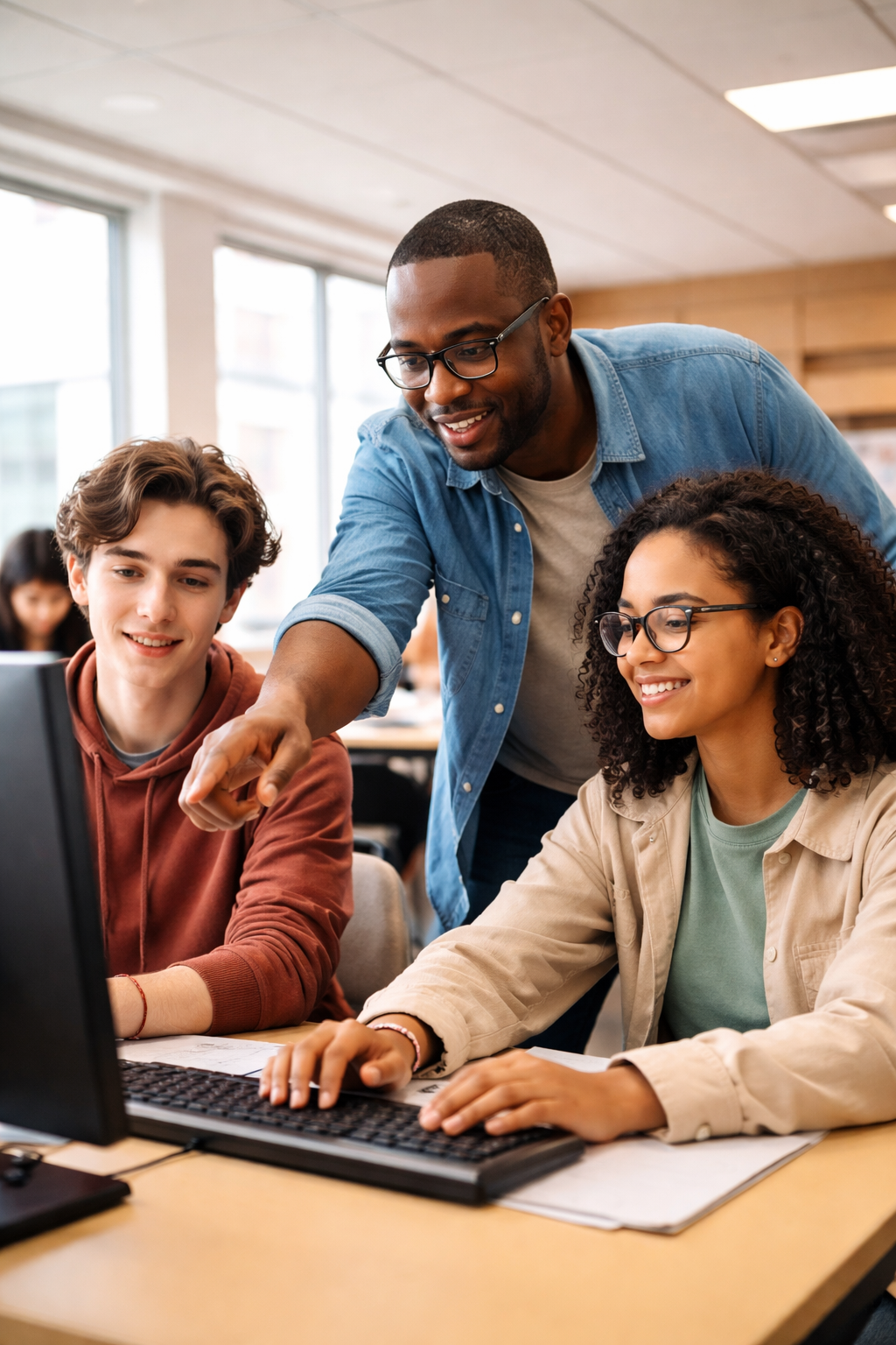 Mentor guiding students