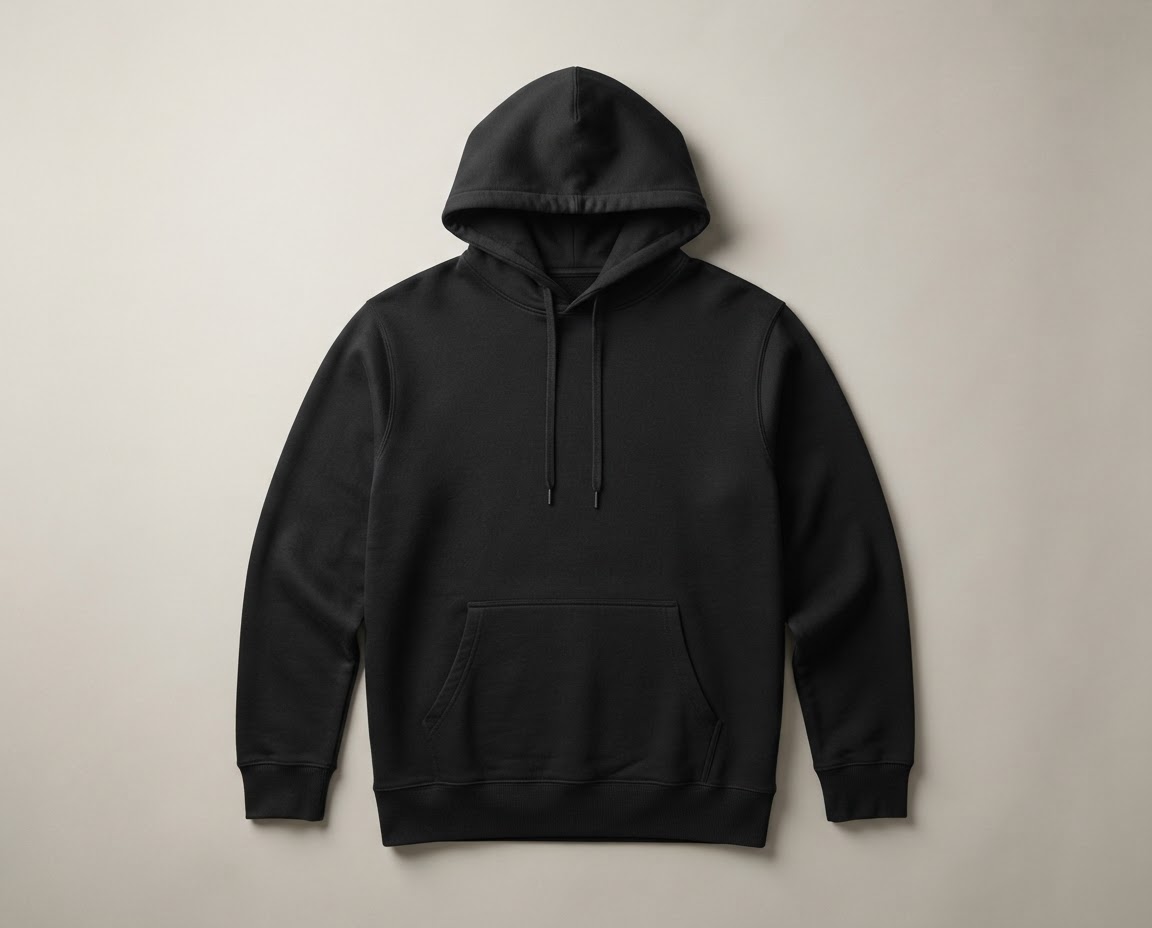 Black heavyweight hoodie product option