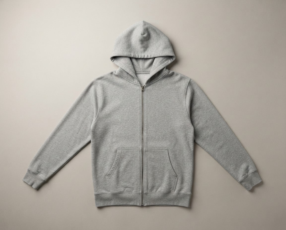 Heather gray full-zip hoodie product option