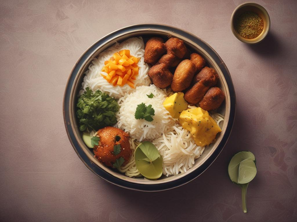 biryani, vegetarian, rice, colorful dish