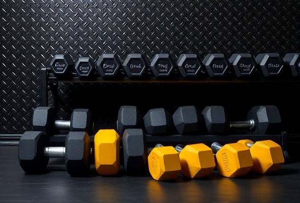 Dumbbell set with storage rack