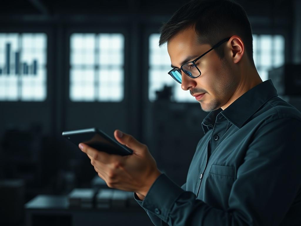 A close up shot of a professional examining data on