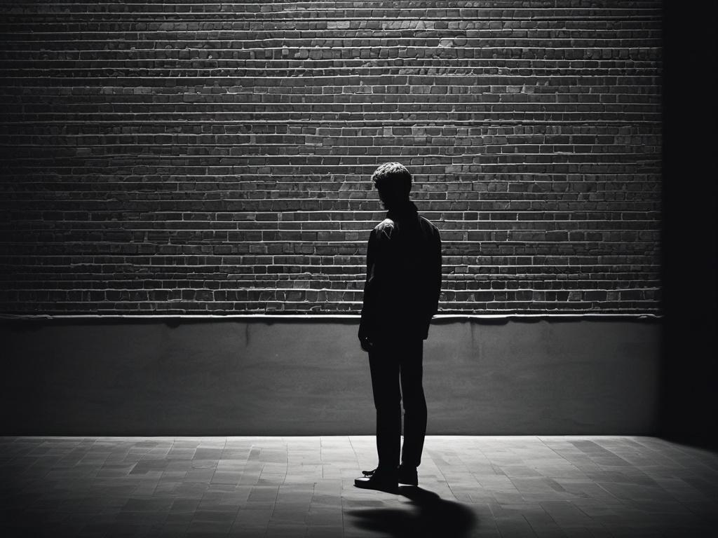 A dramatic, high resolution image of a person standing in