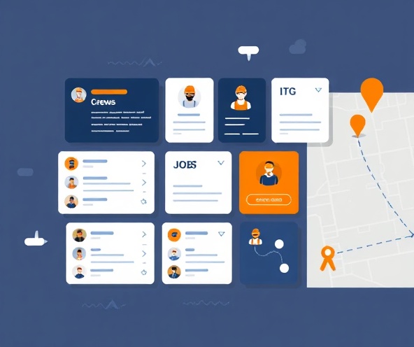 Abstract illustration of crew assignments and job cards