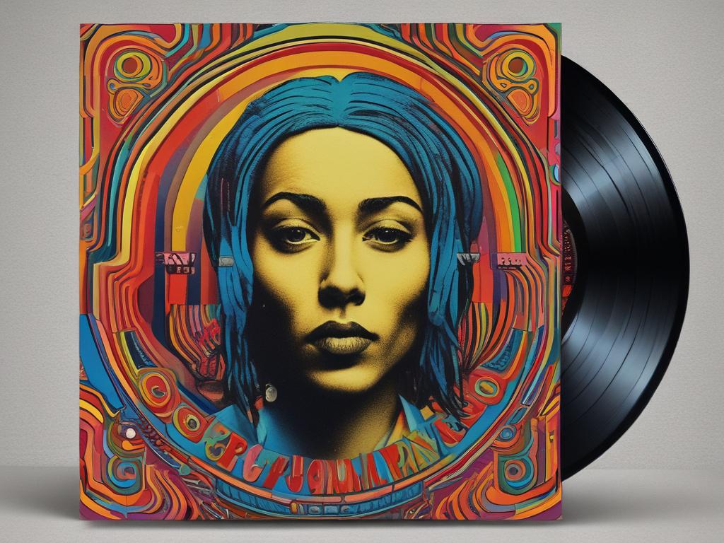 A realistic high resolution image of an album cover design
