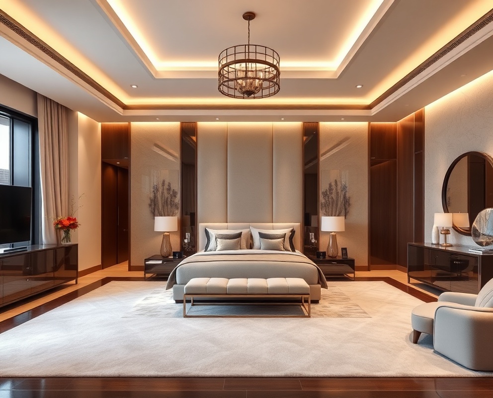 Contemporary luxury master bedroom suite