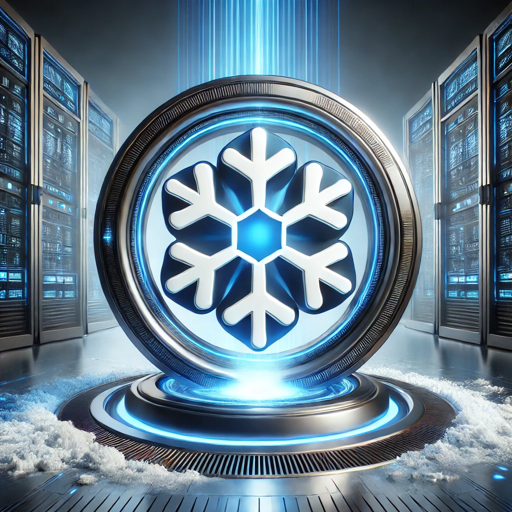 dall·e 2024-09-09 17.34.56 - a futuristic digital gateway with sleek technology, symbolizing a proxy to snowflake's cloud-based data management system. the gate has the look of a .webp