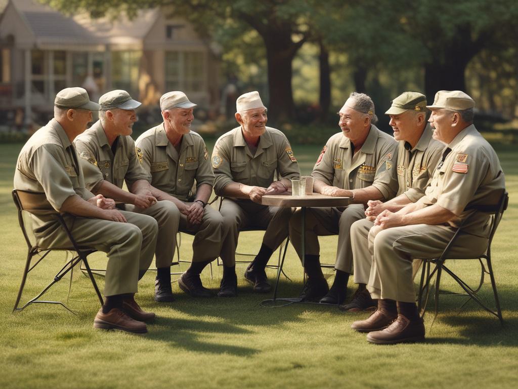 high resolution of a supportive group of veterans in a