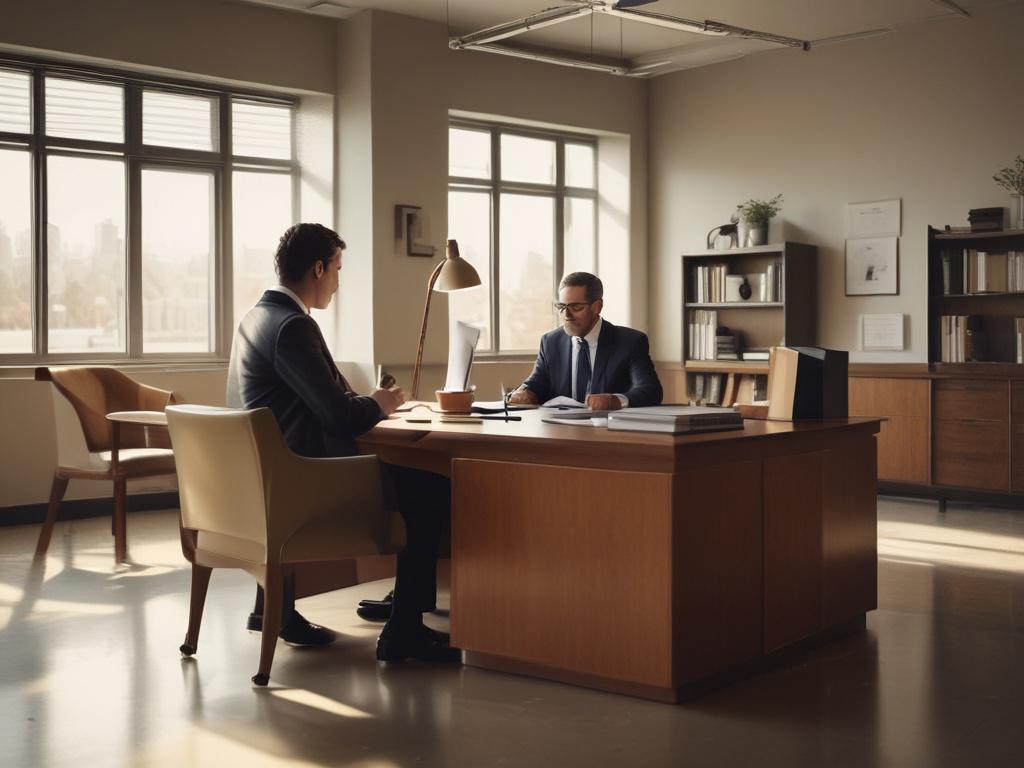 high resolution of a veteran consulting with a legal advocate