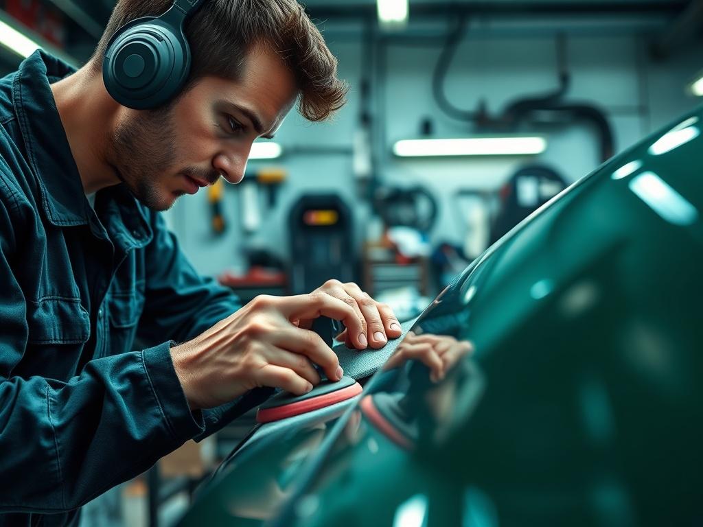 A hyper realistic close up shot of a skilled technician