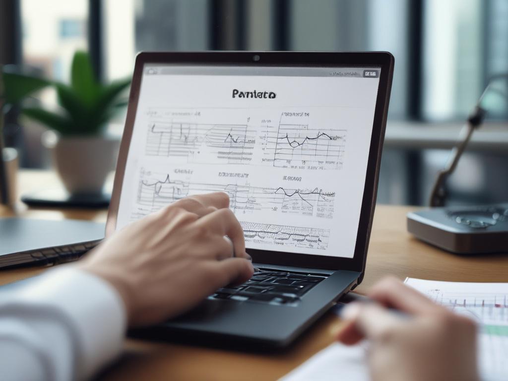A close up shot of a financial analyst reviewing documents