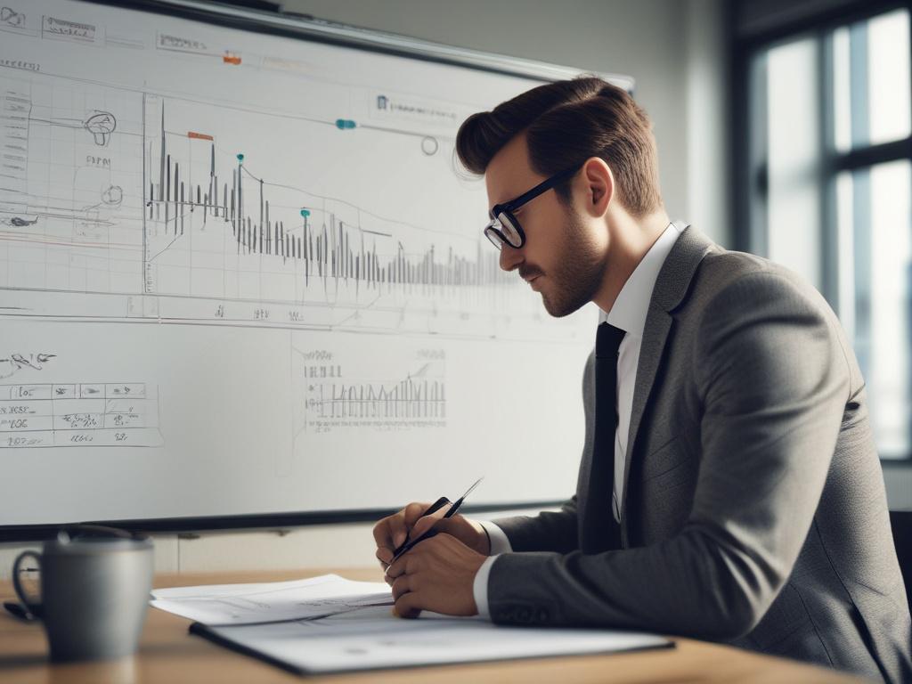 A close up shot of a financial planner writing on