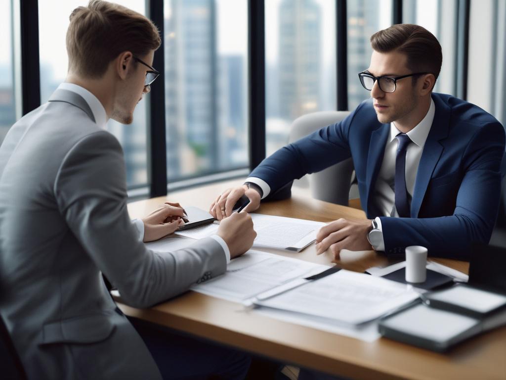 A close up shot of a financial advisor discussing investment