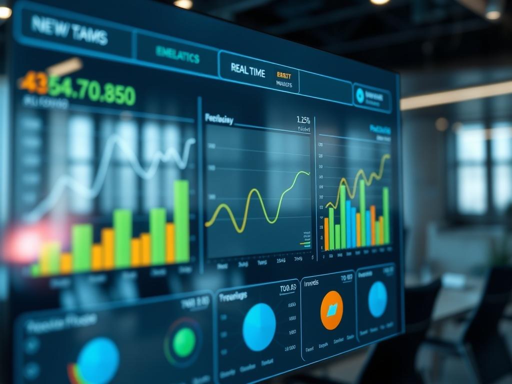 A close up shot of a digital dashboard displaying real