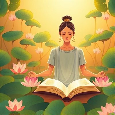 Spiritual meditation illustration