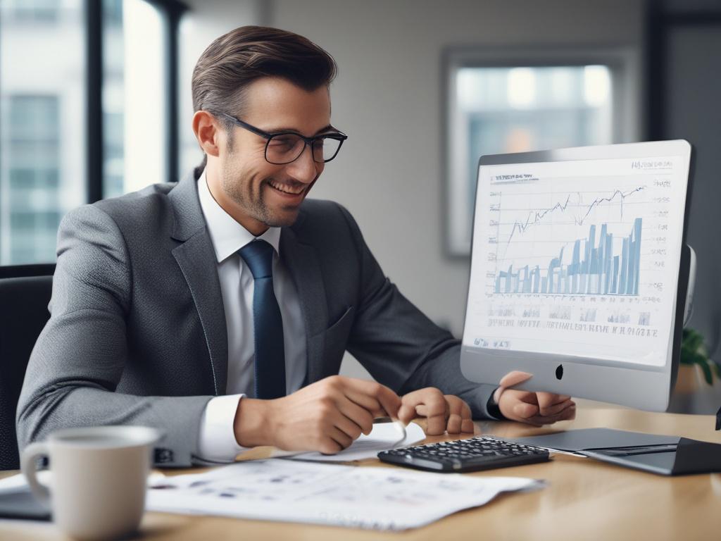 A high resolution image of a professional financial advisor having