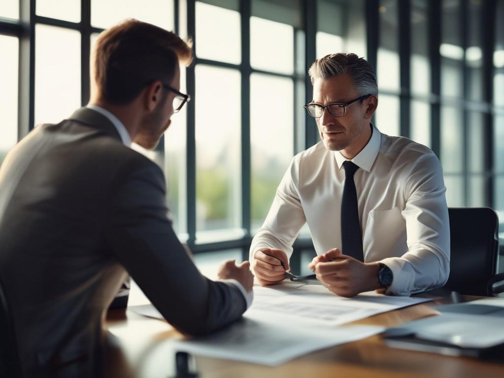 A close up shot of a financial advisor discussing investment