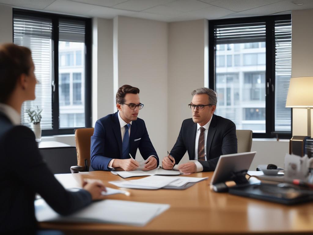 A close up shot of a financial planner discussing wealth