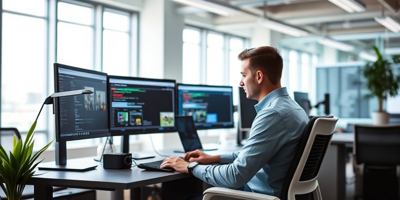 Professional office space with web designers