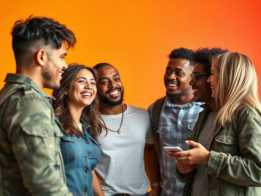 A group of diverse individuals engaging in conversation about cryptocurrency,