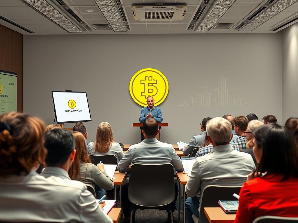 An educational session with an expert speaker addressing an engaged