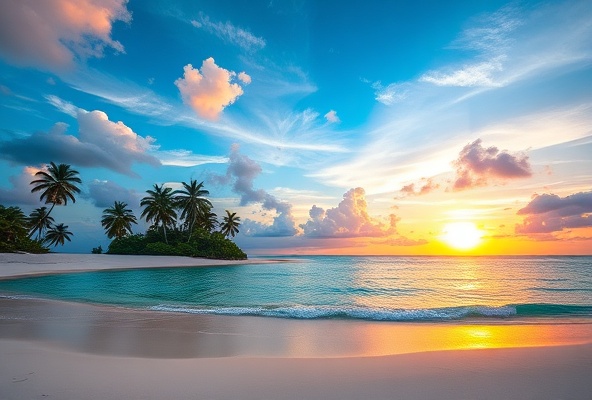 Tropical sunset beach
