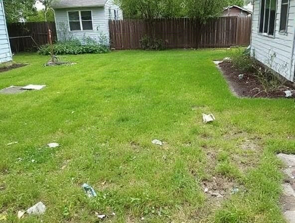 Before yard cleanup