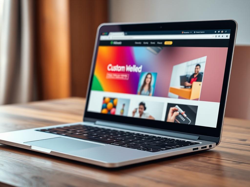 A close up shot of a sleek and modern laptop