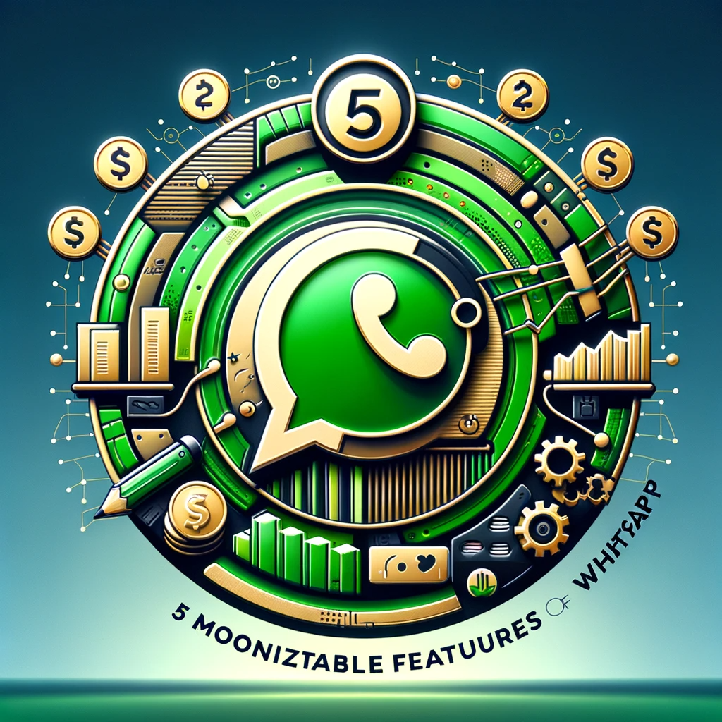 dall·e 2024-01-13 01.49.29 - a logo for the '5 monetizable features of whatsapp' project, representing innovation in digital communication and revenue generation. the logo should .png