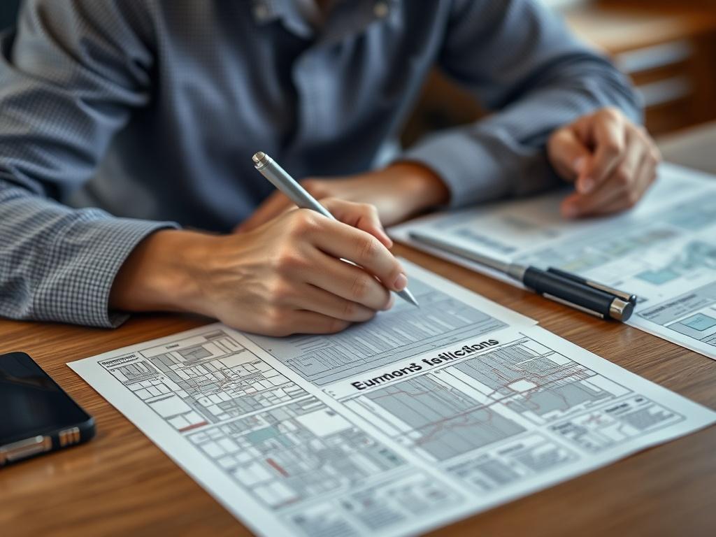 A team member filling out permit applications at a desk,