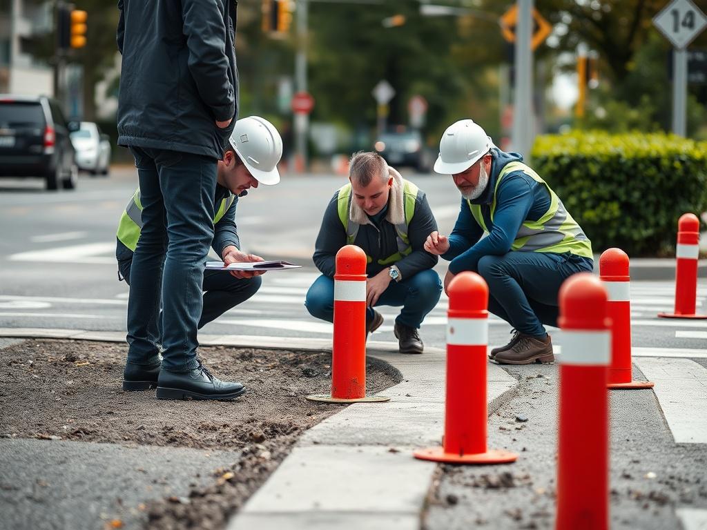 A professional team conducting a site assessment in Vancouver, examining