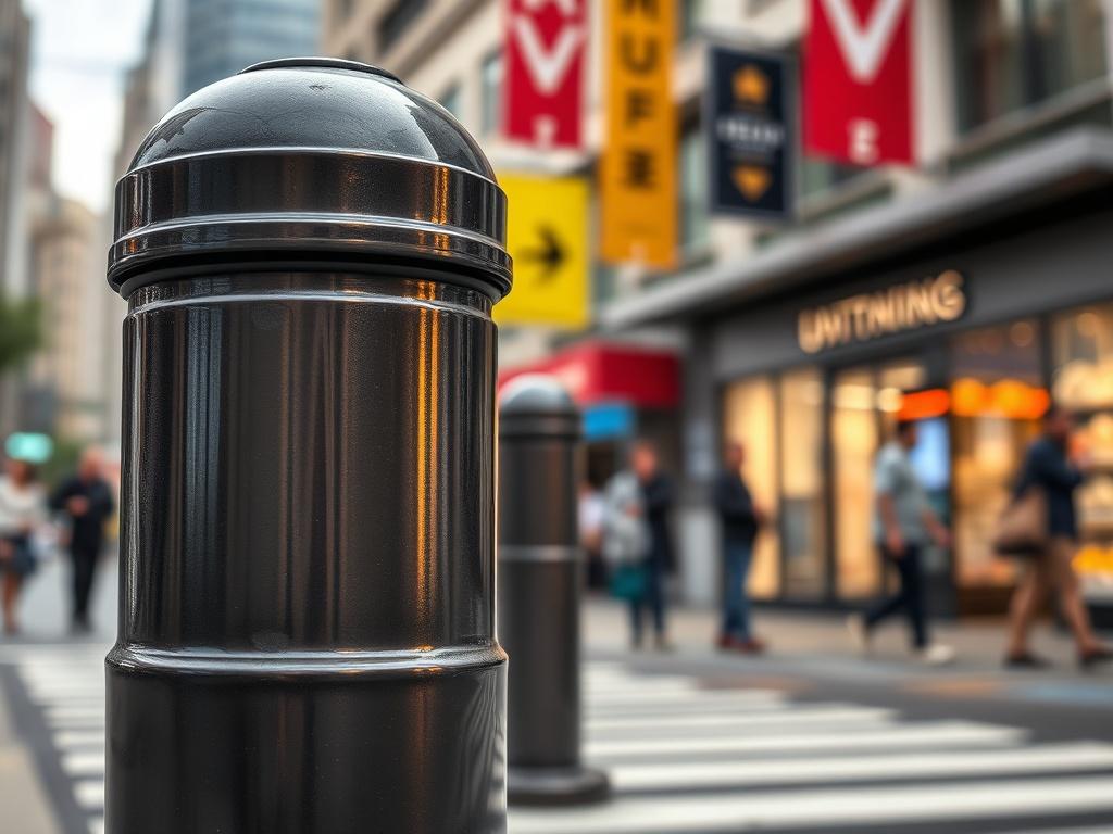 A close up shot of a high security crash rated