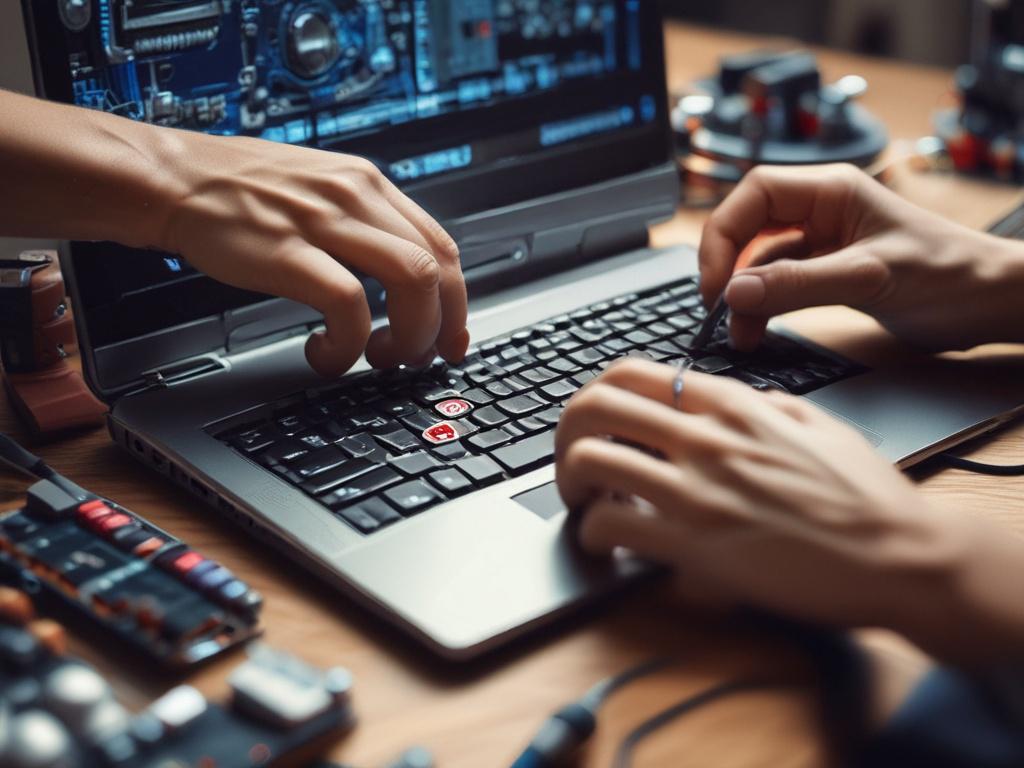 A close up shot of a gaming laptop being repaired