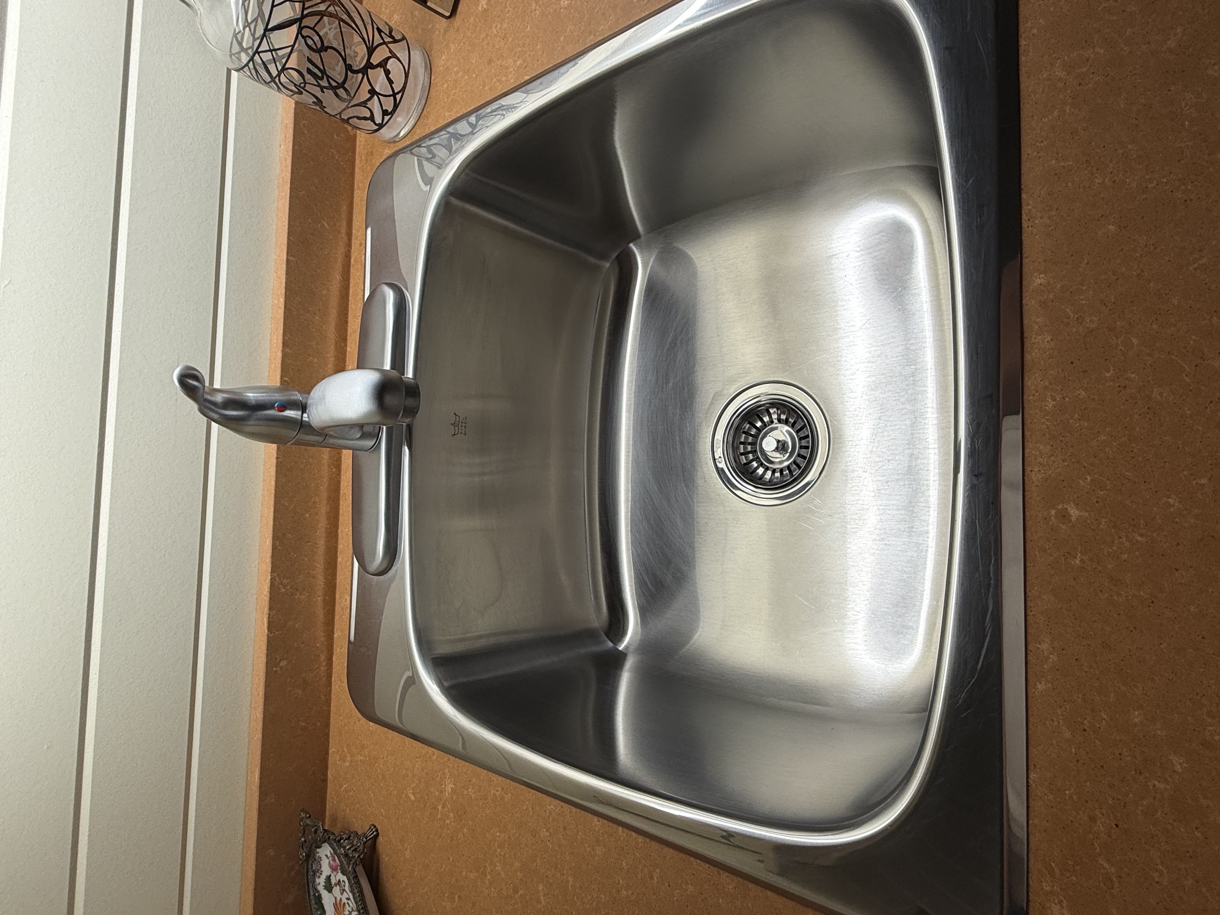 Clean stainless steel sink