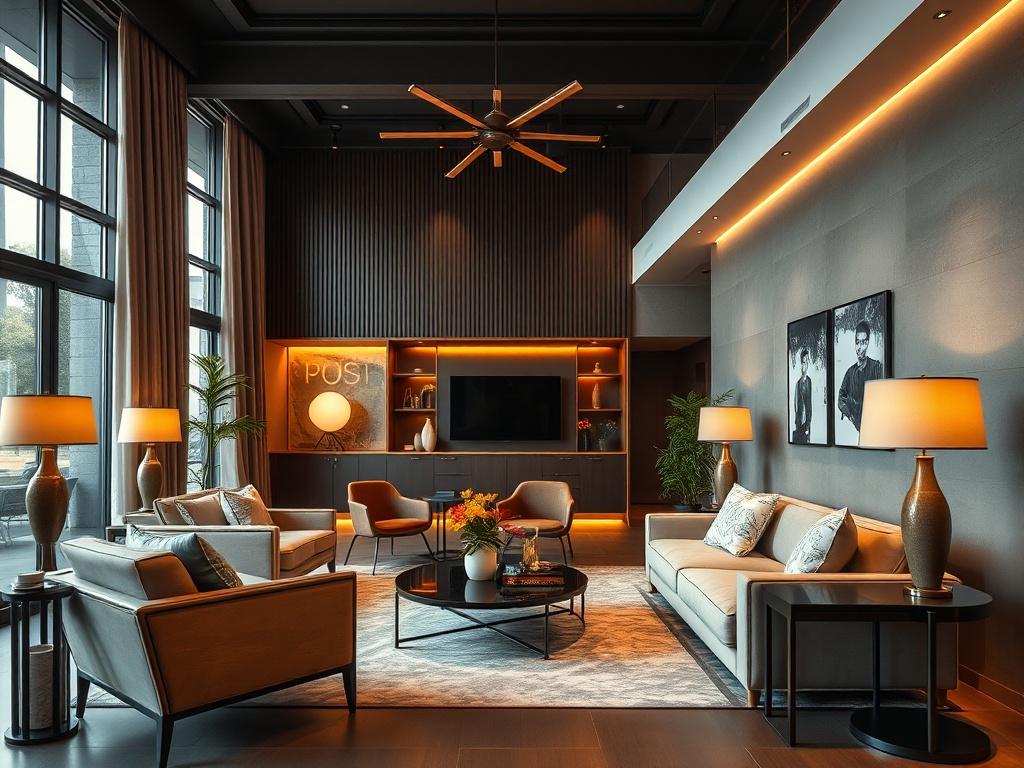 A luxurious interior fit out showcasing modern design elements