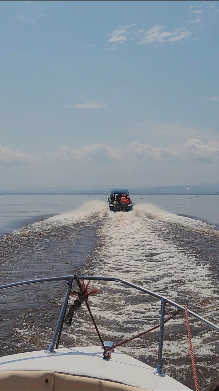 Congo River with speedboat