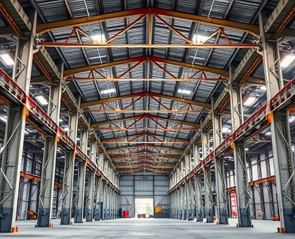 Industrial steel structural beams for warehouse construction